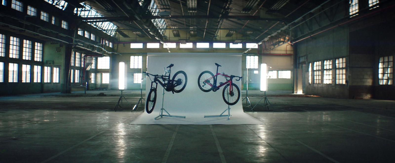 a white box with two bikes on it