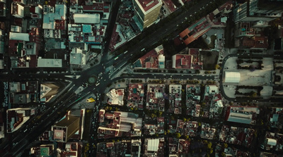 an aerial view of a city with lots of buildings