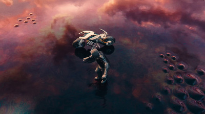 a computer generated image of an astronaut floating in space