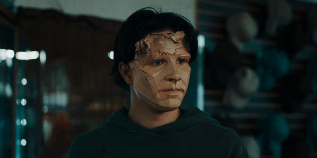 a man with a mask on his face