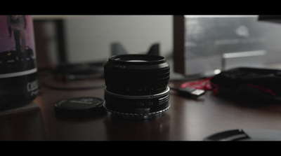 a camera lens sitting on top of a table