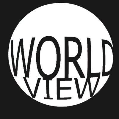 the word world view in a white circle