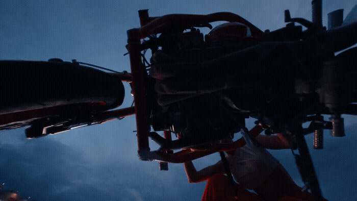 a close up of the engine of a plane