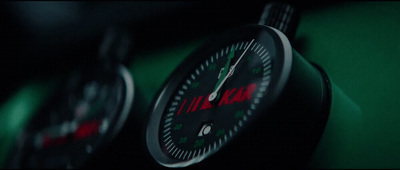 a close up of a speedometer in a car