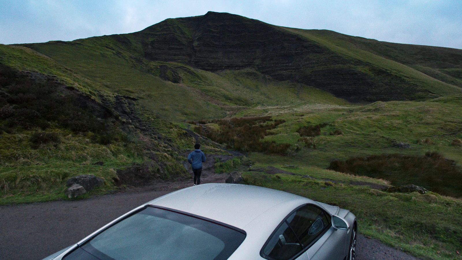 a car parked on the side of a road