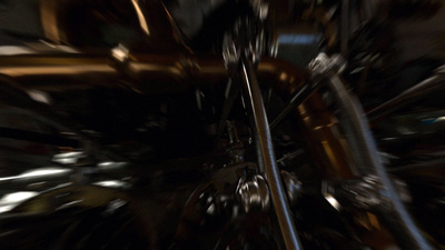 a close up of a metal object with a blurry background