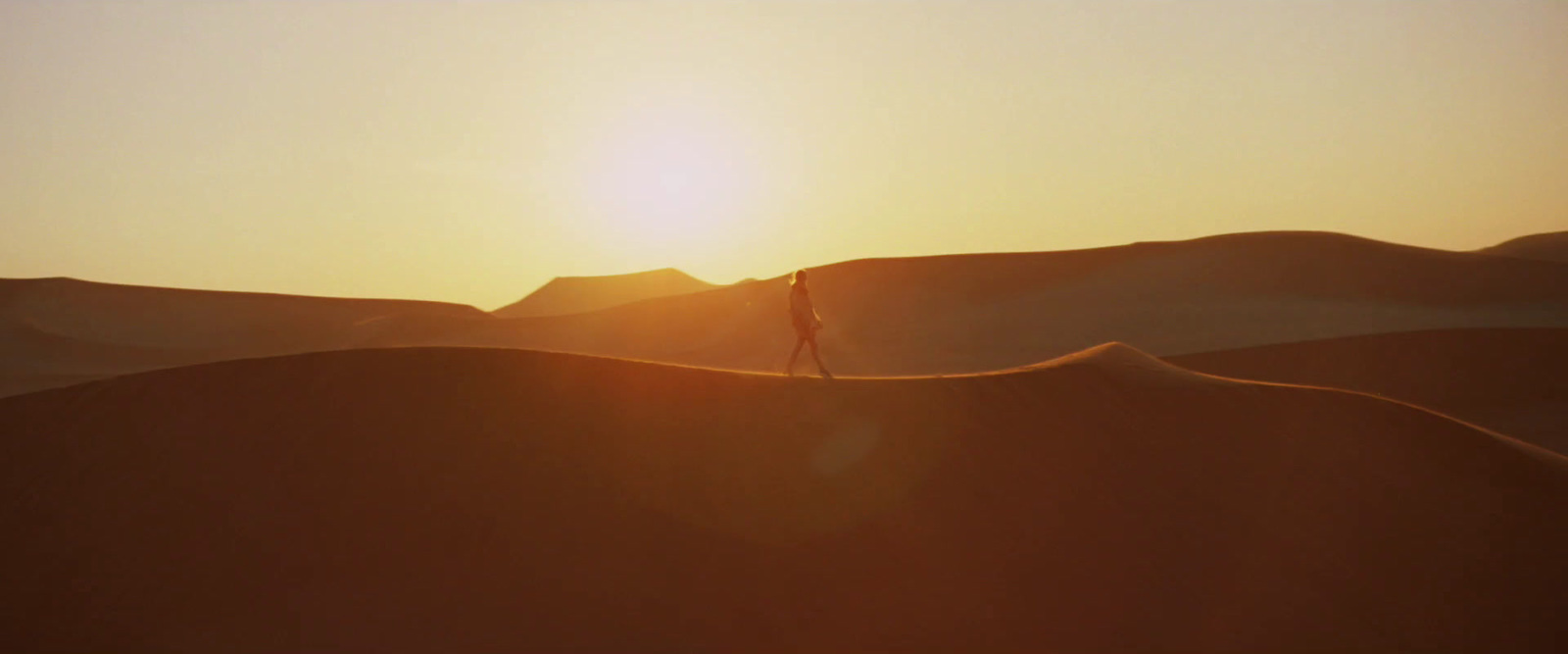 a person standing on top of a sand dune