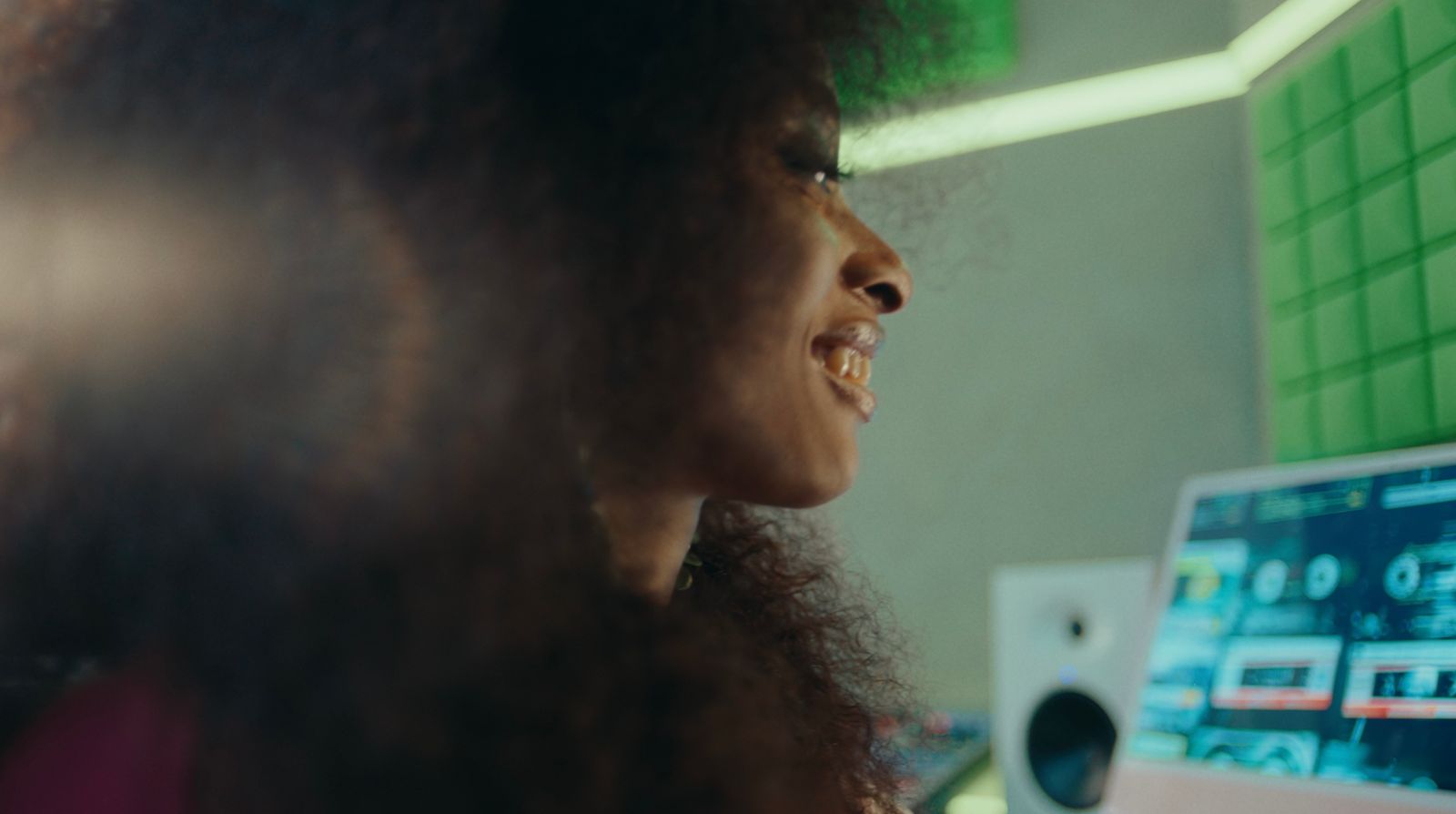 a close up of a person sitting in front of a computer