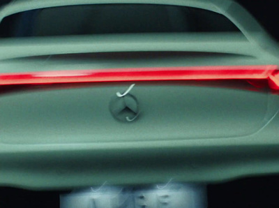 a close up of the tail lights of a car