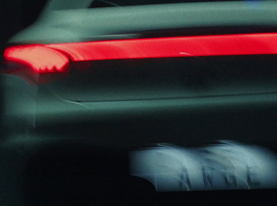 a blurry photo of a car's tail light