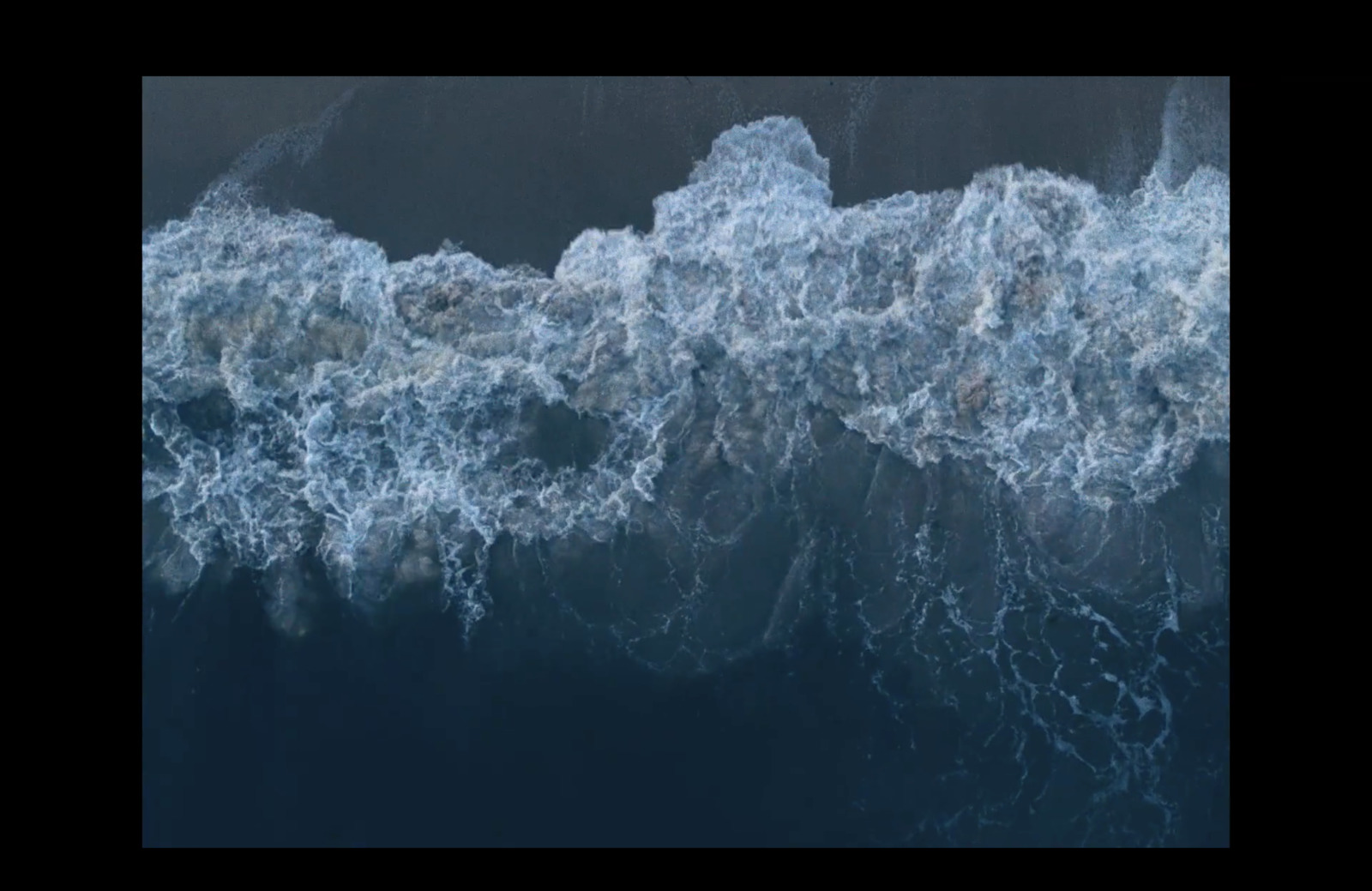 an aerial view of a body of water