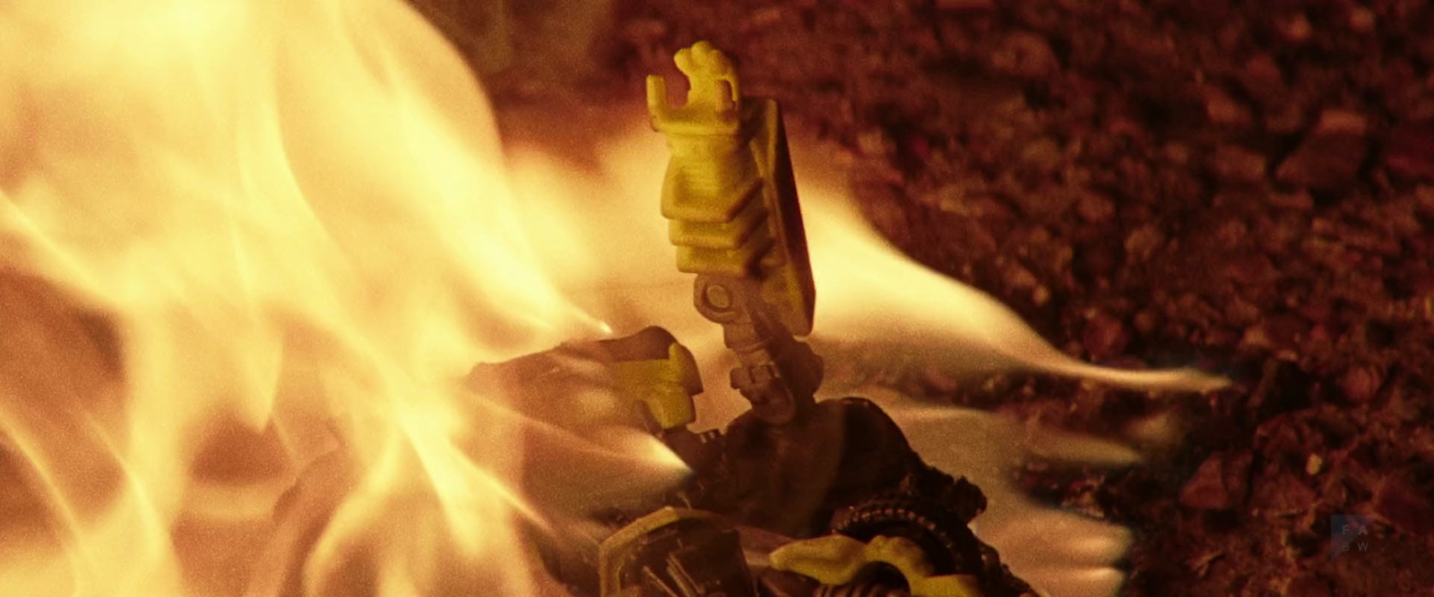 a close up of a burning object on a table