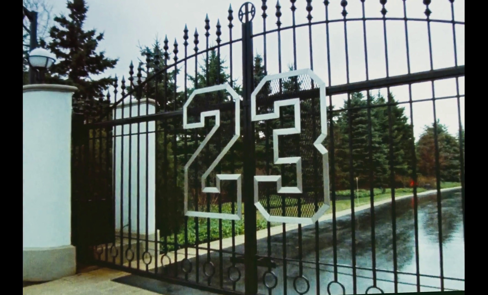 a gate that has a number on it