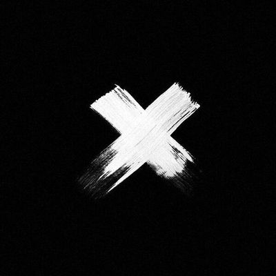 a white x on a black background