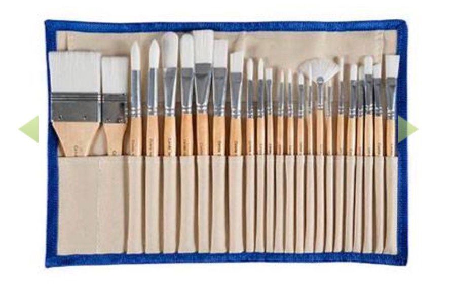 a blue case filled with lots of brushes