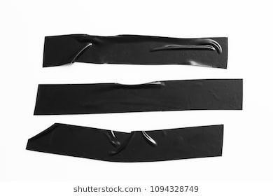 three pieces of black plastic tape on a white background