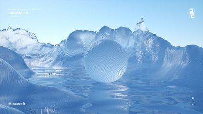 a group of icebergs floating on top of a body of water