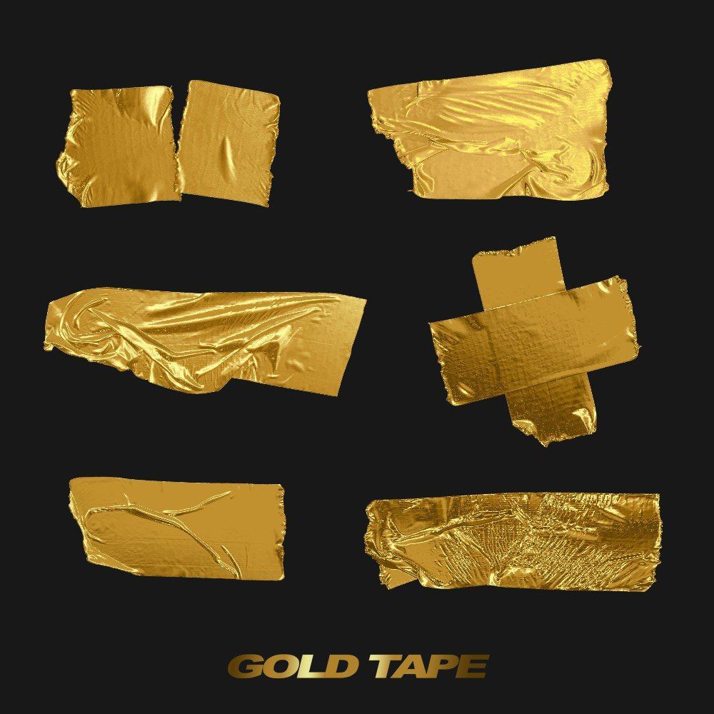 gold tape on a black background