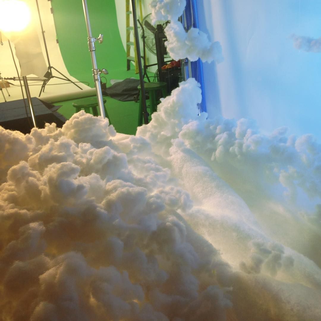 a pile of white foam sitting on top of a table