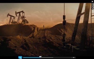 a screen shot of oil pumps in the desert