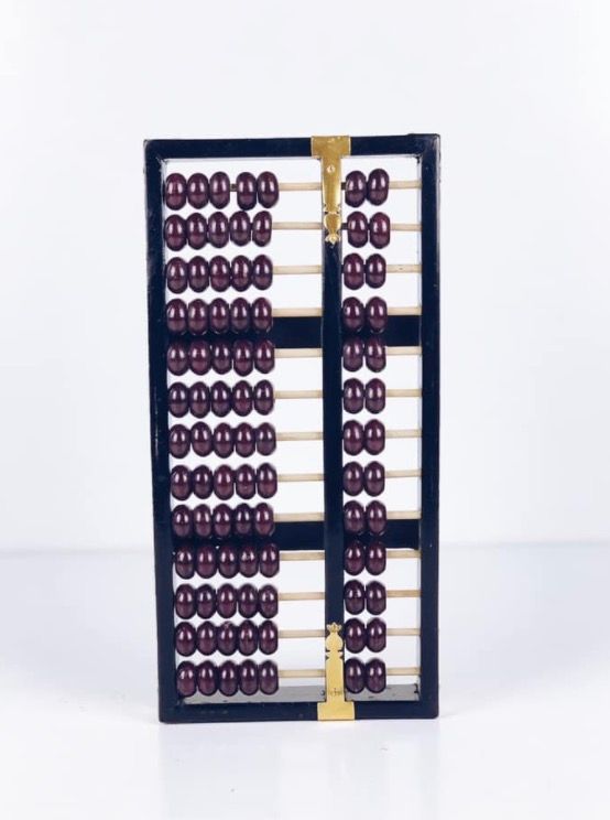 an abacusk with two rows of beads in it