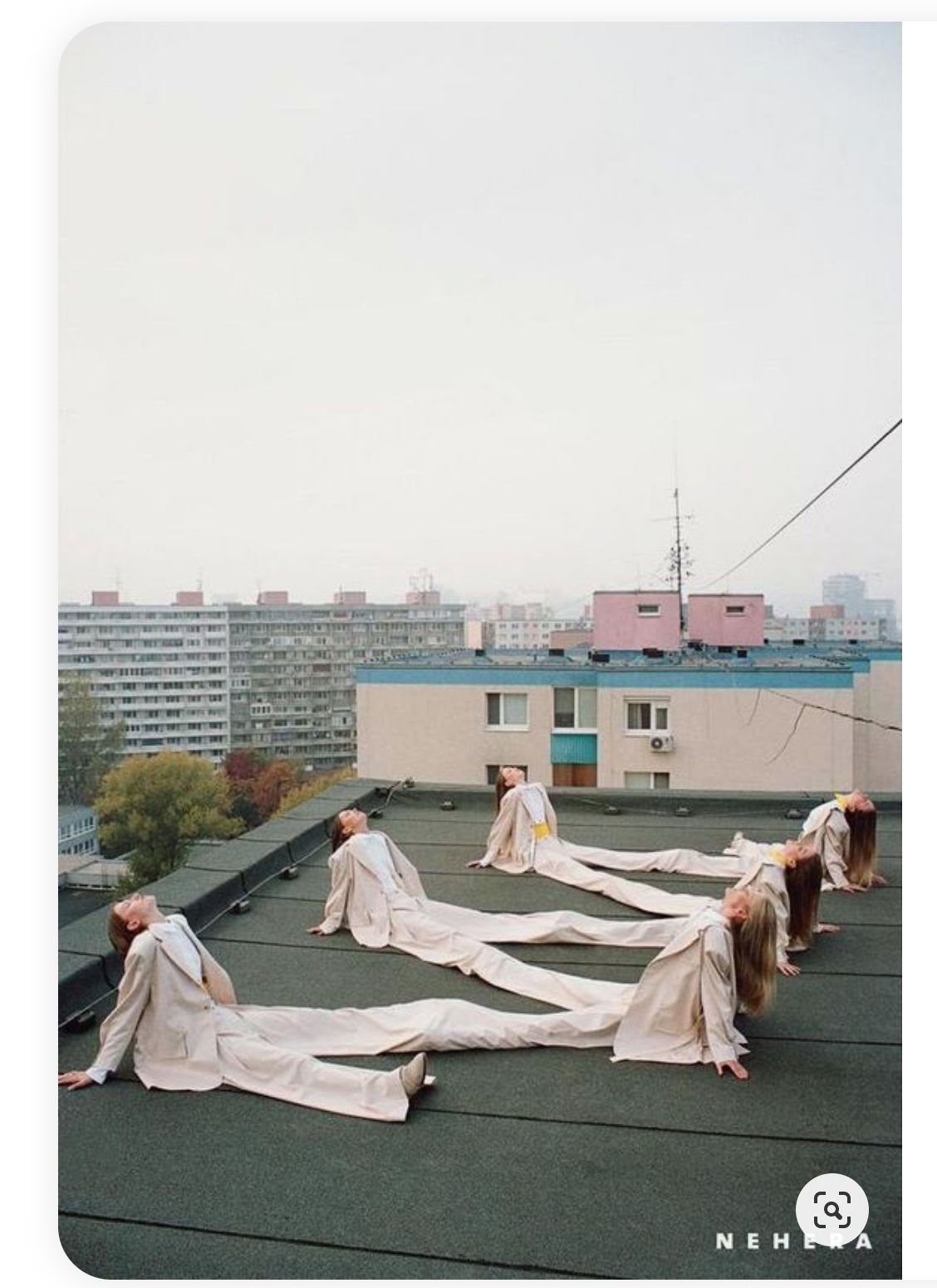 a group of people laying on top of a roof