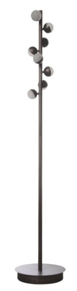 a metal pole with four lights on top of it