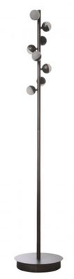 a metal pole with four lights on top of it