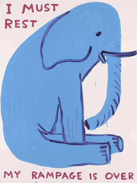 a picture of an elephant with a caption that reads, i must rest my