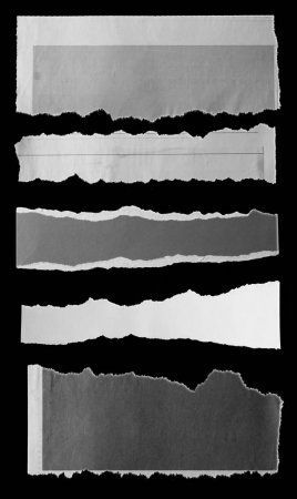 a black and white photo of torn paper