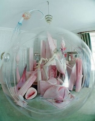 a large bubble ball in the middle of a room