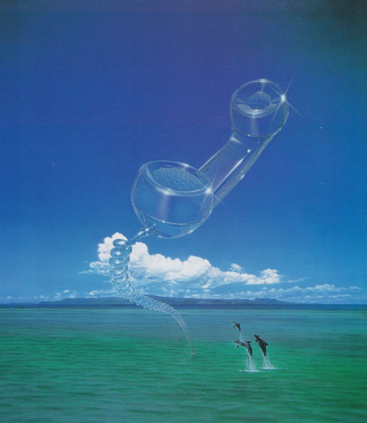 two people in the water with a large object in the air