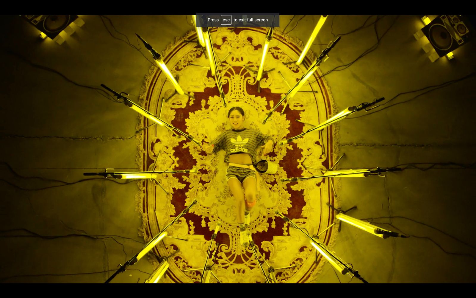 a digital painting of a woman surrounded by yellow lights