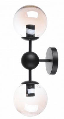 a black and white light fixture on a white wall