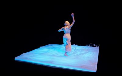 a person standing on top of a snow covered ground