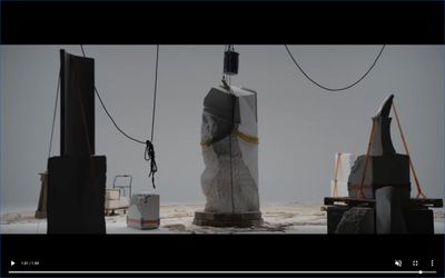 a group of sculptures sitting next to each other