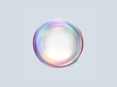 a soap bubble on a gray background