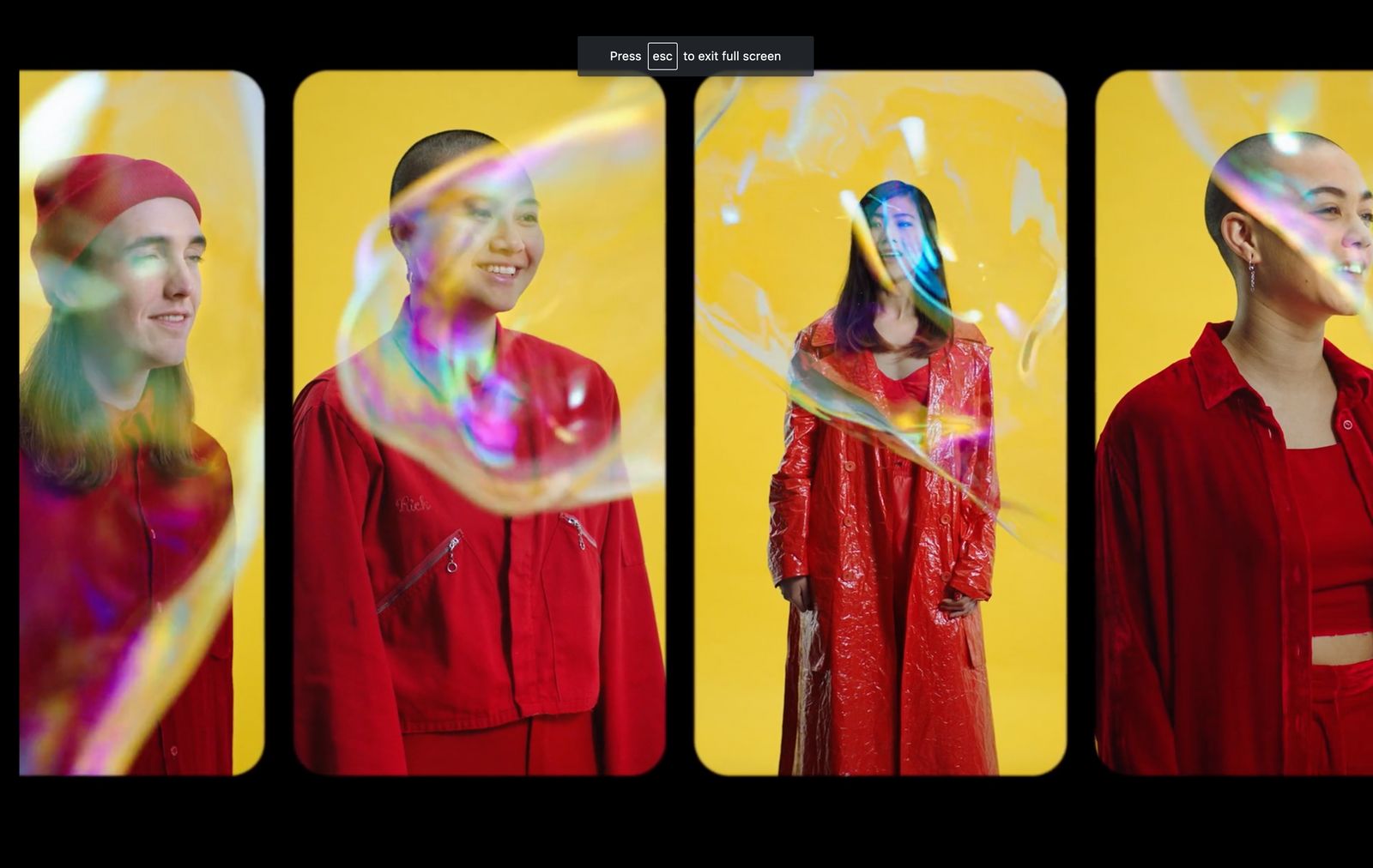 a collage of three images of a woman in a red dress