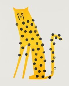 a picture of a cat made out of polka dots