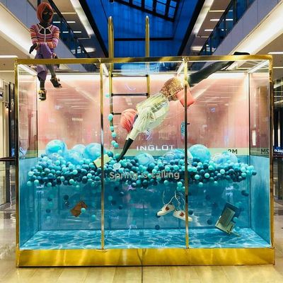 a display case with a fish in it