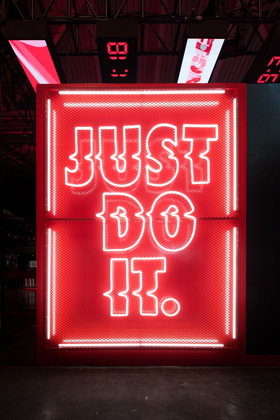 a neon sign that says just do it