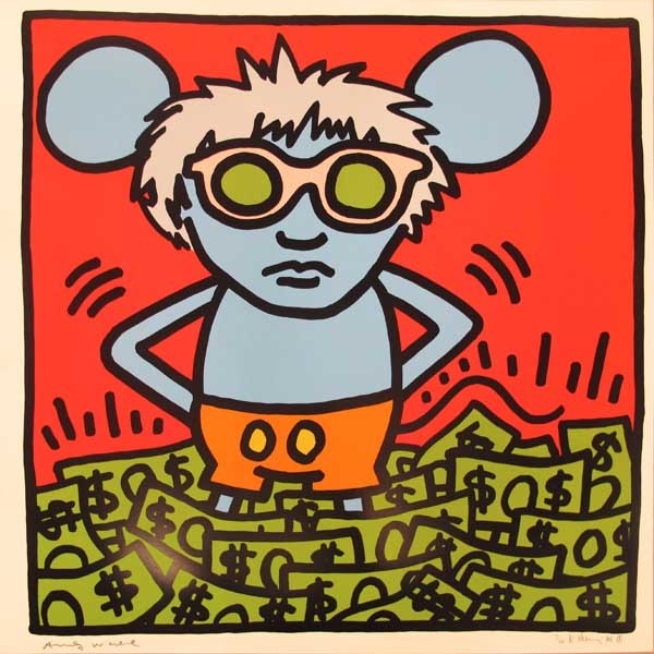 a drawing of a mouse with glasses on