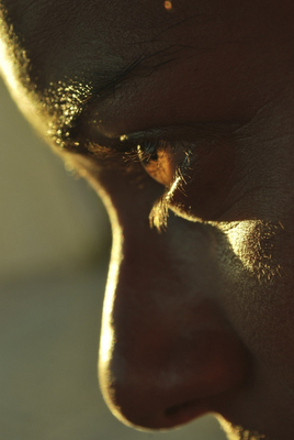 a close up of a person's nose and nose