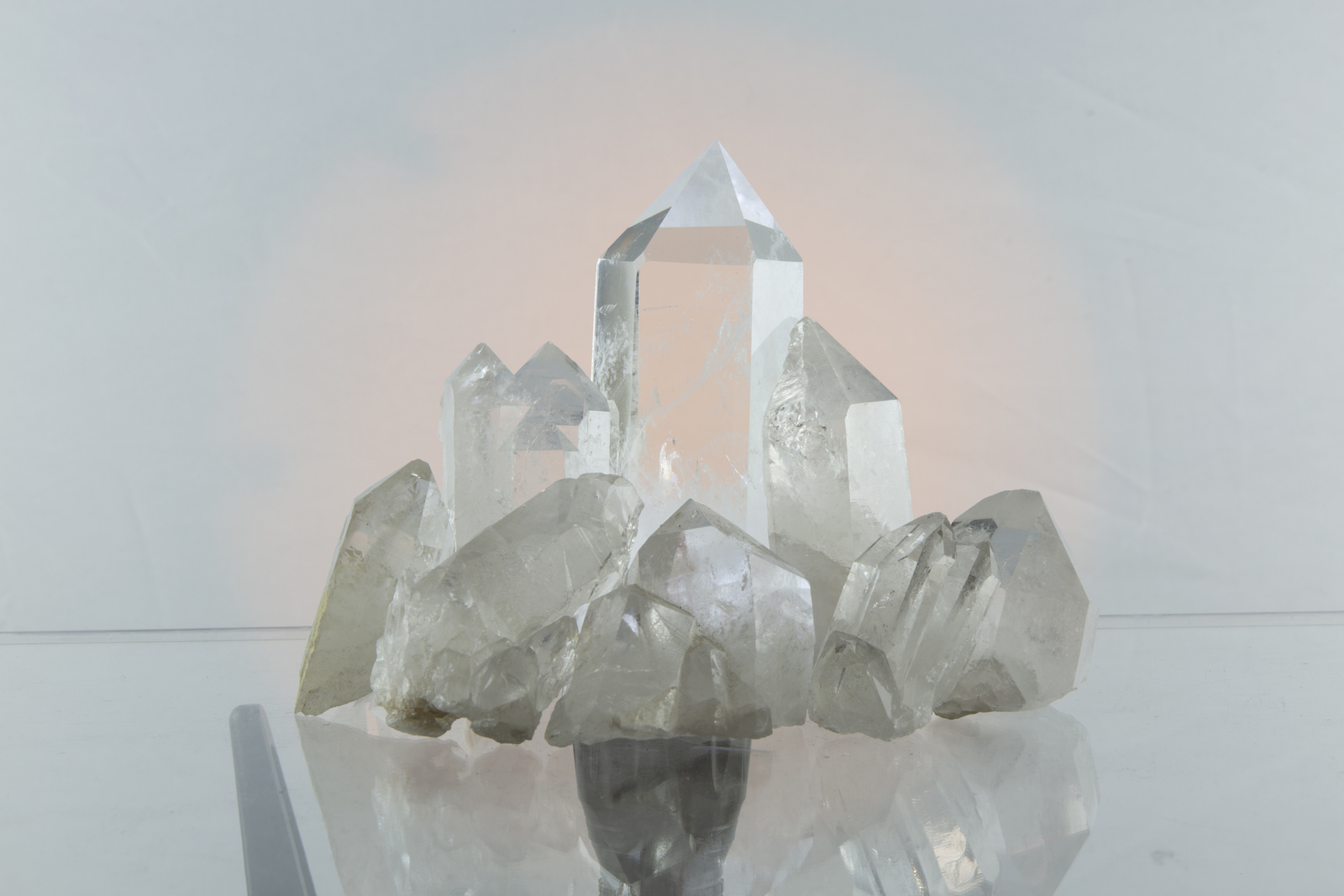 a group of crystals sitting on top of a table