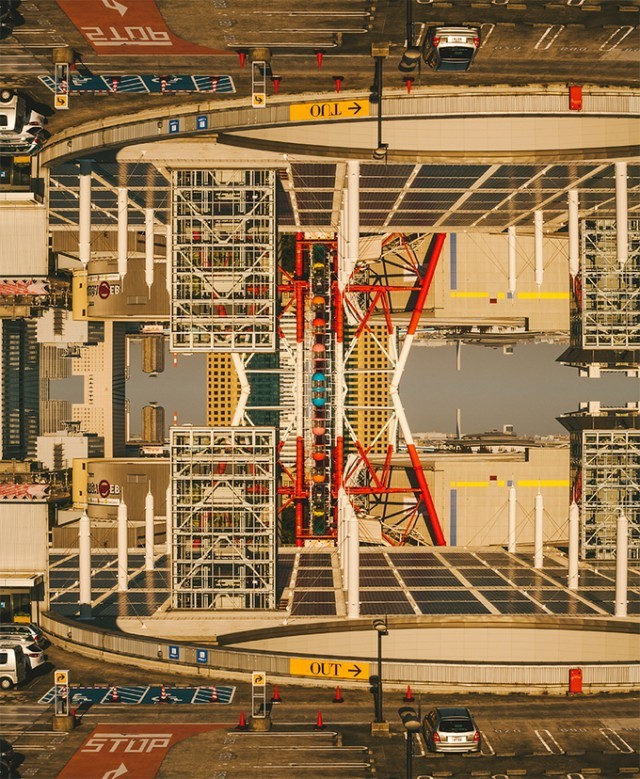 an aerial view of a bridge with traffic