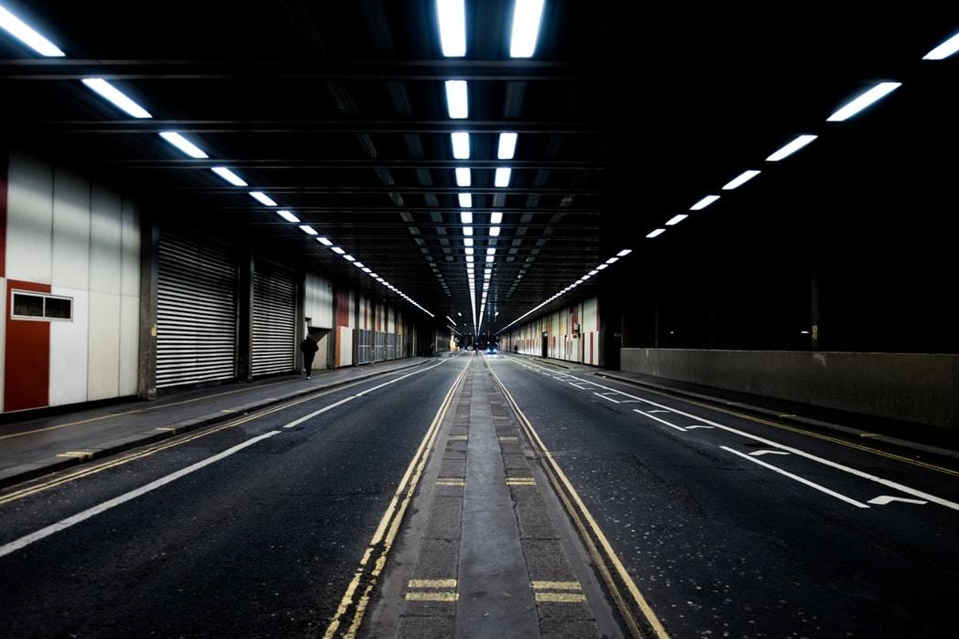 a long empty street with no cars on it