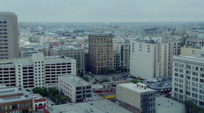 a view of a city from the top of a building