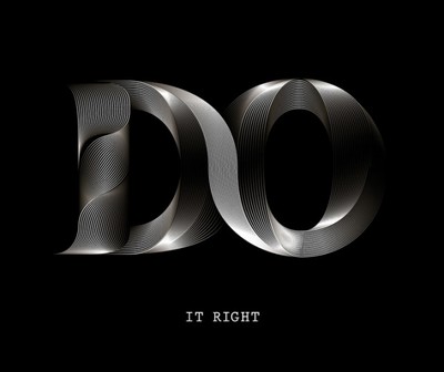 a black and white photo of the word do it right