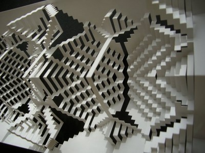 a large piece of art made out of paper