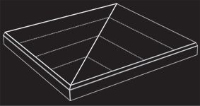 a black and white drawing of a box